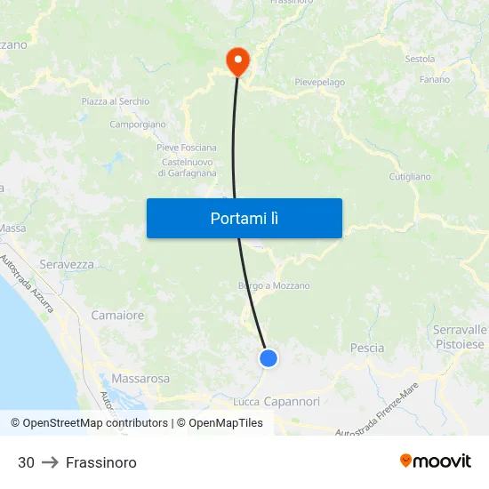 30 to Frassinoro map