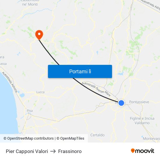 Pier Capponi Valori to Frassinoro map
