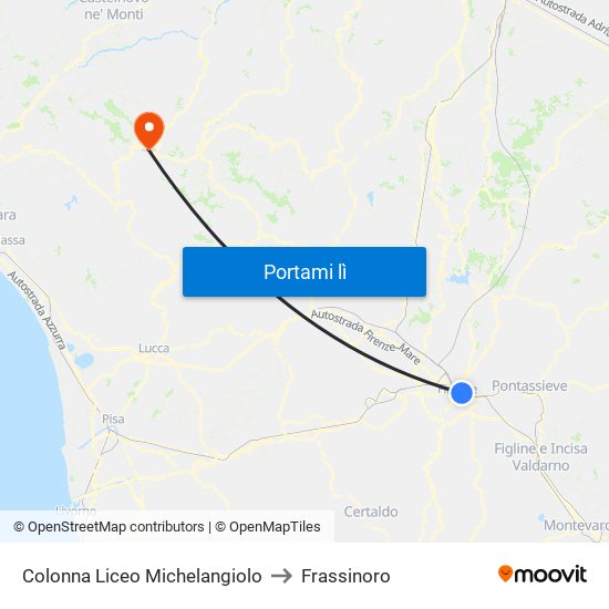Colonna Liceo Michelangiolo to Frassinoro map