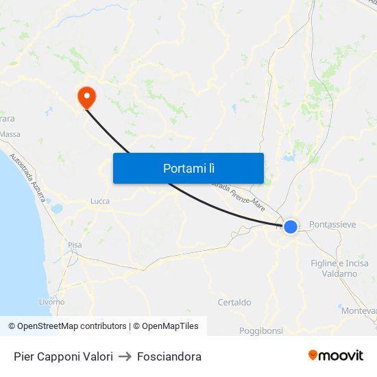 Pier Capponi Valori to Fosciandora map