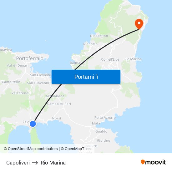 Capoliveri to Rio Marina map