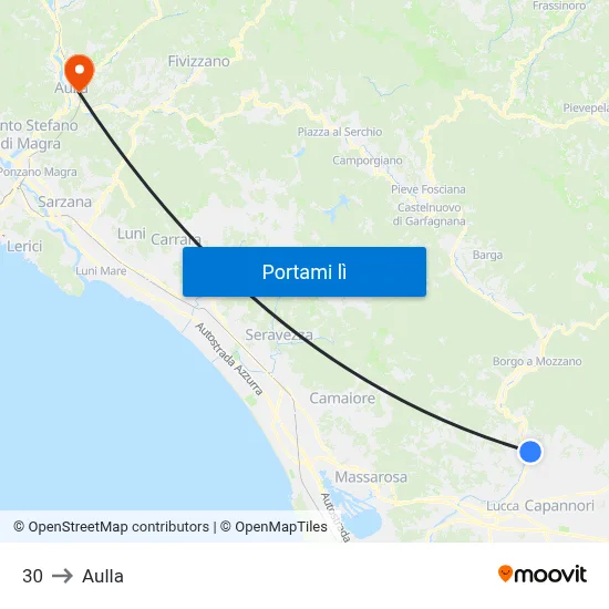 30 to Aulla map