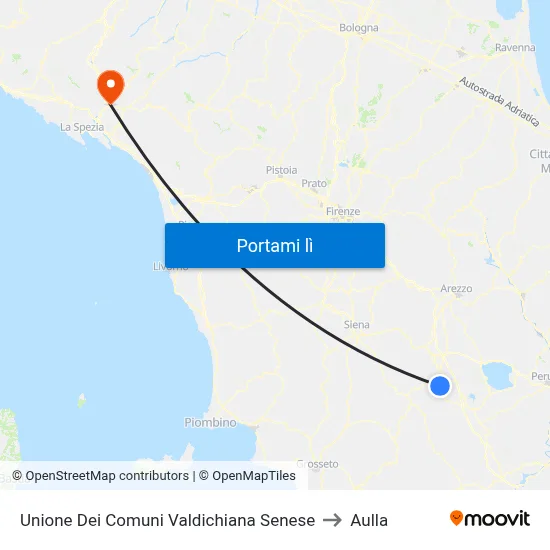 Unione Dei Comuni Valdichiana Senese to Aulla map