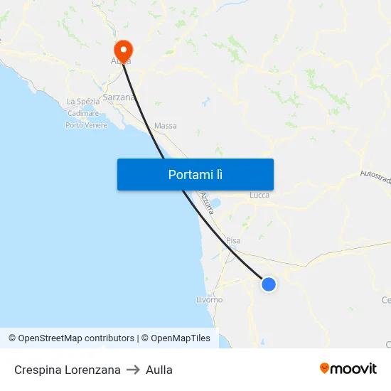 Crespina Lorenzana to Aulla map