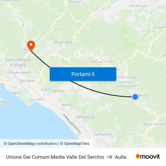 Unione Dei Comuni Media Valle Del Serchio to Aulla map