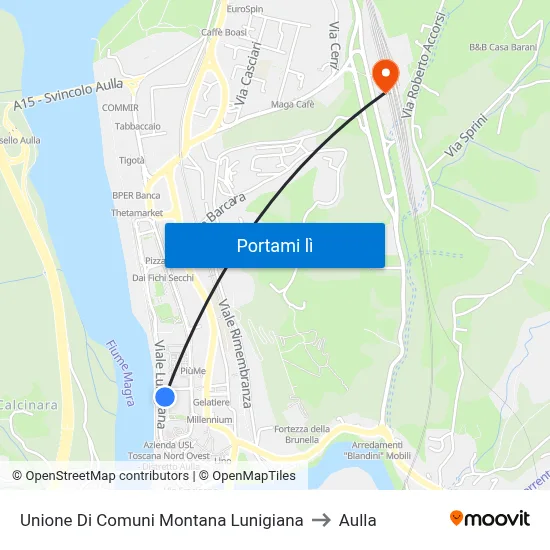 Unione Di Comuni Montana Lunigiana to Aulla map