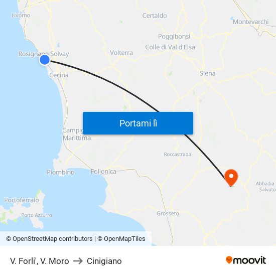 V. Forli',  V. Moro to Cinigiano map