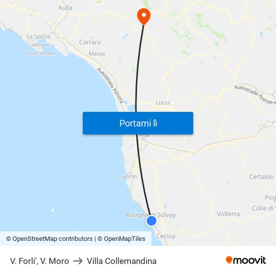 V. Forli',  V. Moro to Villa Collemandina map