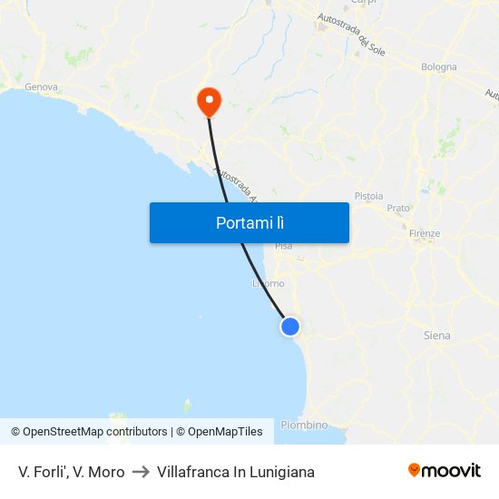 V. Forli',  V. Moro to Villafranca In Lunigiana map