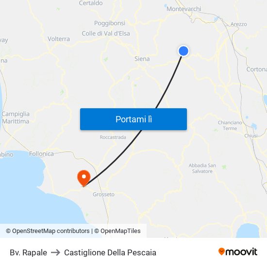 Bv. Rapale to Castiglione Della Pescaia map