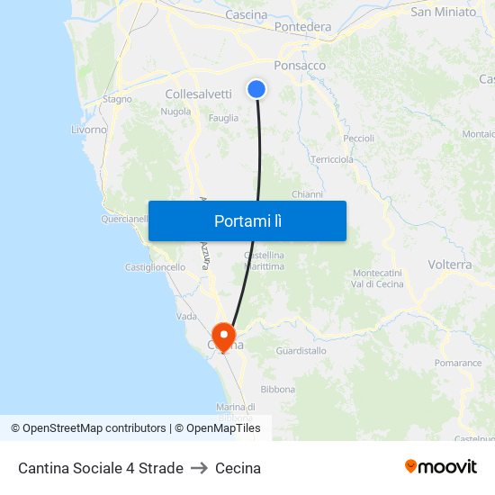 Cantina Sociale 4 Strade to Cecina map