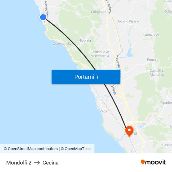 Mondolfi 2 to Cecina map