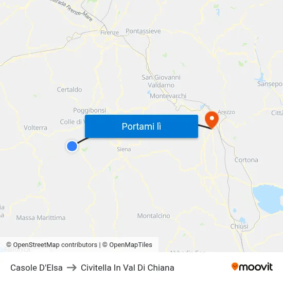 Casole D'Elsa to Civitella In Val Di Chiana map