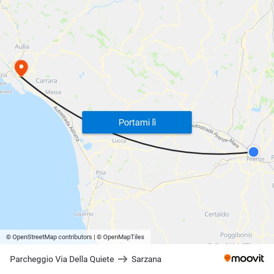 Parcheggio Via Della Quiete to Sarzana map