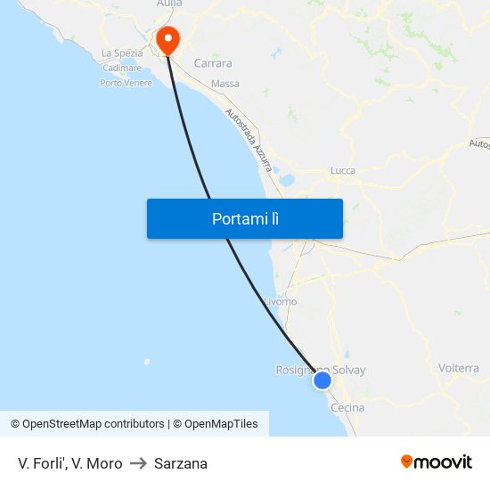 V. Forli',  V. Moro to Sarzana map