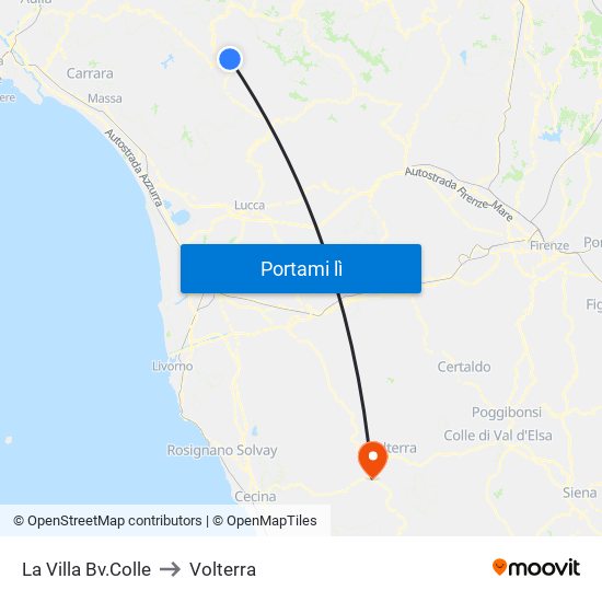 La Villa Bv.Colle to Volterra map