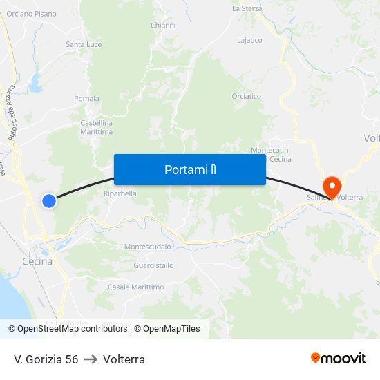 V. Gorizia 56 to Volterra map