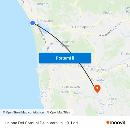 Unione Dei Comuni Della Versilia to Lari map
