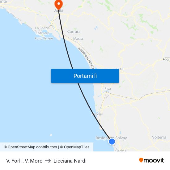 V. Forli',  V. Moro to Licciana Nardi map