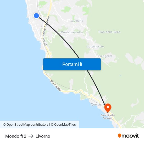 Mondolfi 2 to Livorno map