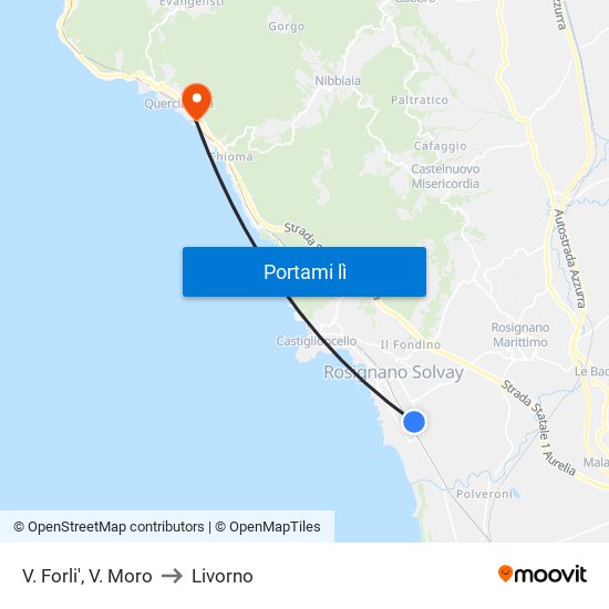 V. Forli',  V. Moro to Livorno map