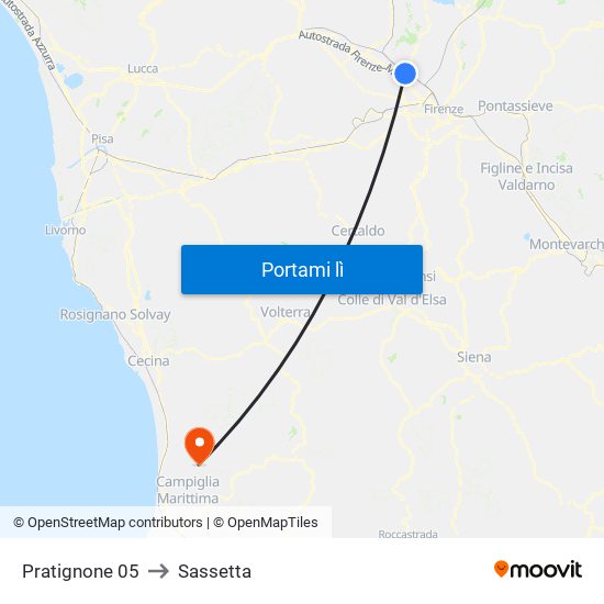 Pratignone 05 to Sassetta map