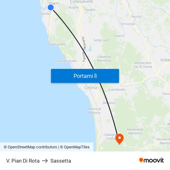 V. Pian Di Rota to Sassetta map