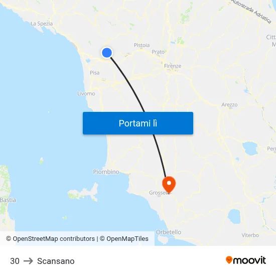 30 to Scansano map