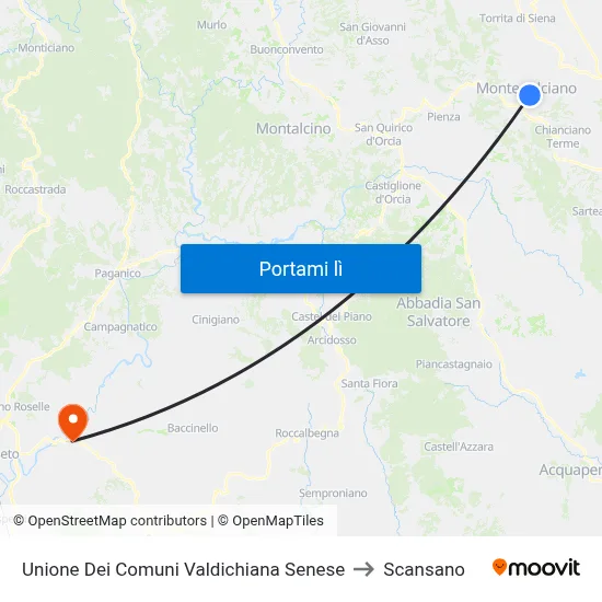 Unione Dei Comuni Valdichiana Senese to Scansano map