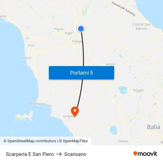 Scarperia E San Piero to Scansano map