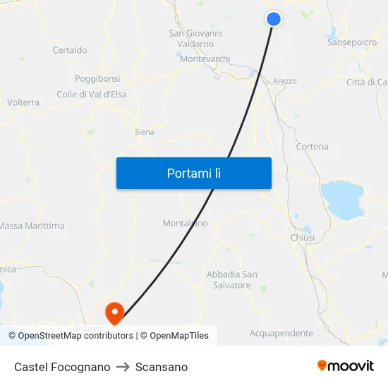 Castel Focognano to Scansano map