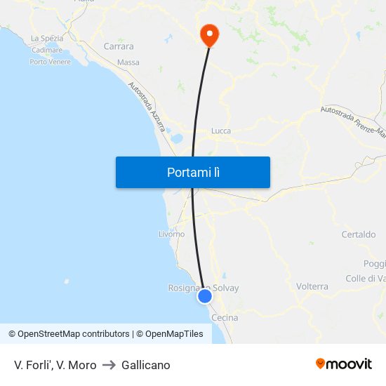 V. Forli',  V. Moro to Gallicano map
