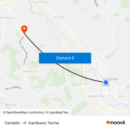 Certaldo to Gambassi Terme map