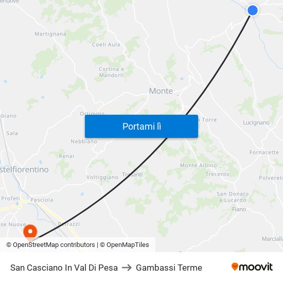 San Casciano In Val Di Pesa to Gambassi Terme map