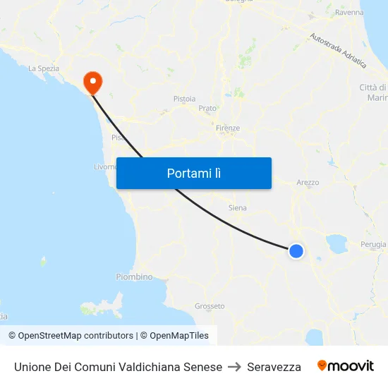Unione Dei Comuni Valdichiana Senese to Seravezza map