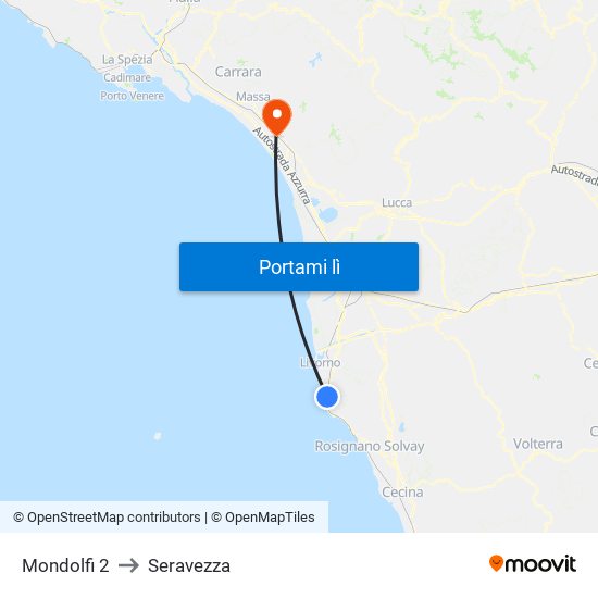Mondolfi 2 to Seravezza map