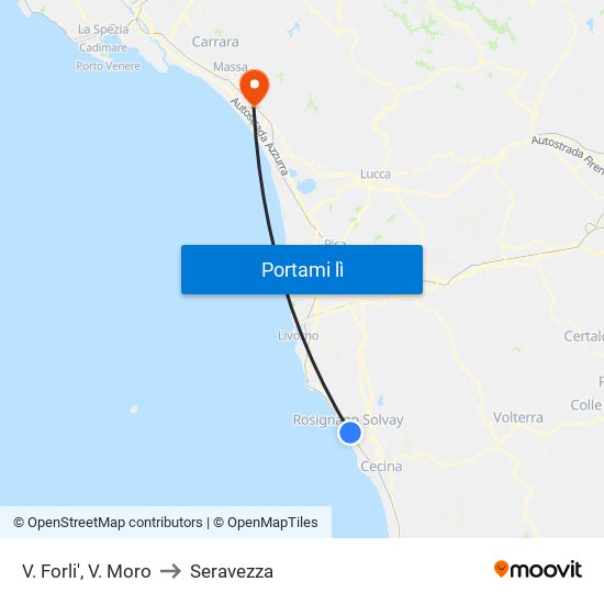 V. Forli',  V. Moro to Seravezza map