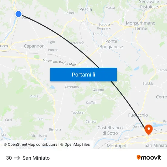 30 to San Miniato map