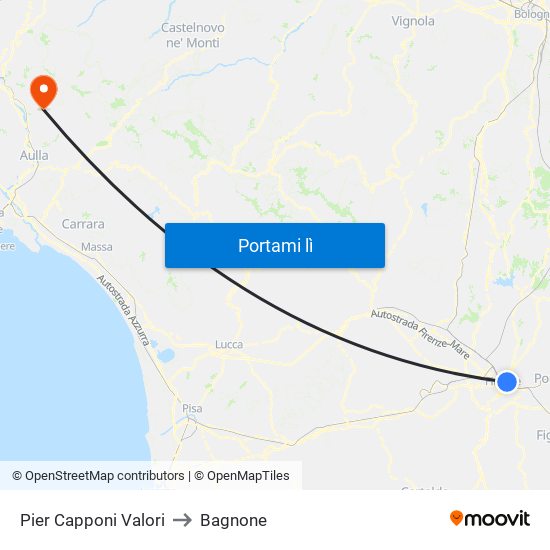 Pier Capponi Valori to Bagnone map