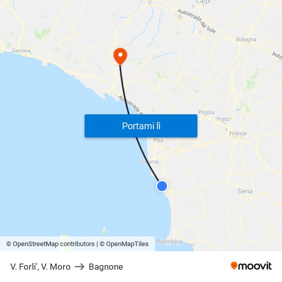 V. Forli',  V. Moro to Bagnone map