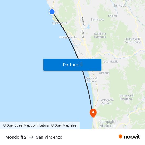 Mondolfi 2 to San Vincenzo map