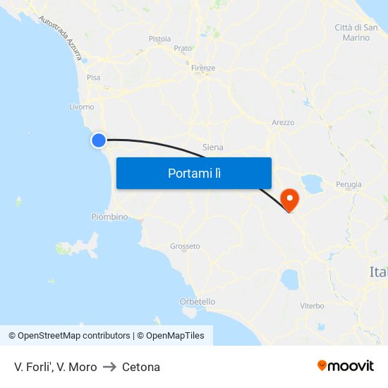 V. Forli',  V. Moro to Cetona map