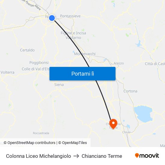 Colonna Liceo Michelangiolo to Chianciano Terme map