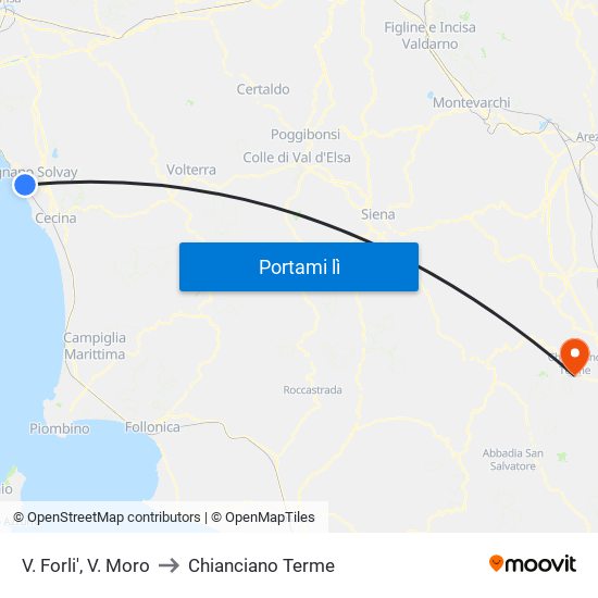 V. Forli',  V. Moro to Chianciano Terme map