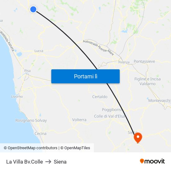 La Villa Bv.Colle to Siena map
