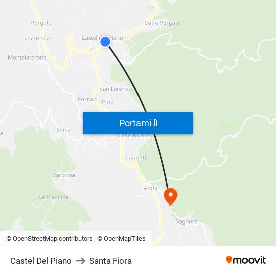 Castel Del Piano to Santa Fiora map