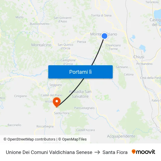 Unione Dei Comuni Valdichiana Senese to Santa Fiora map