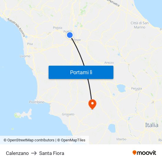 Calenzano to Santa Fiora map