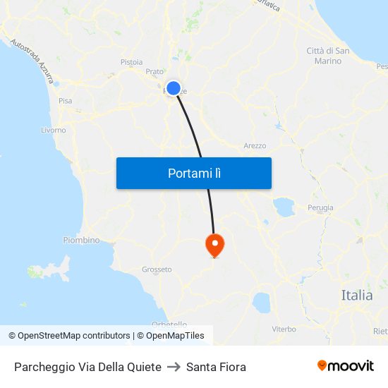Parcheggio Via Della Quiete to Santa Fiora map