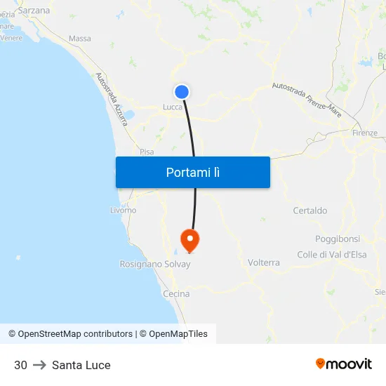30 to Santa Luce map